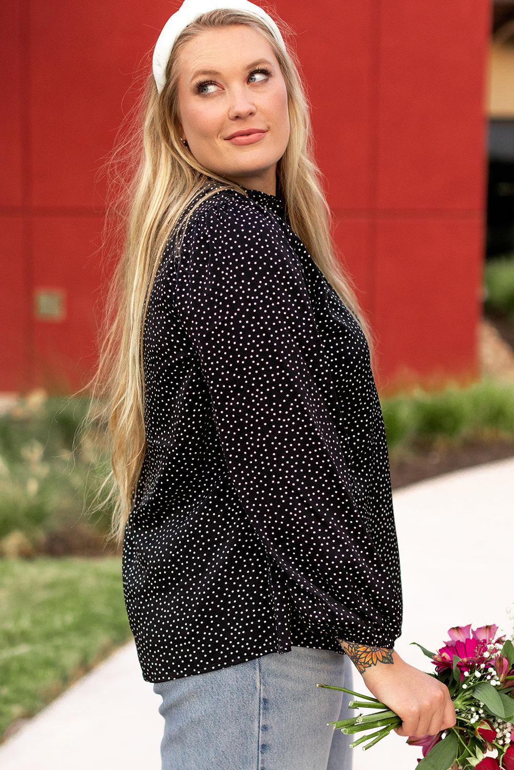 Black Plus Size Leopard Print Notch V Neck Blouse BB Fashion Outlet