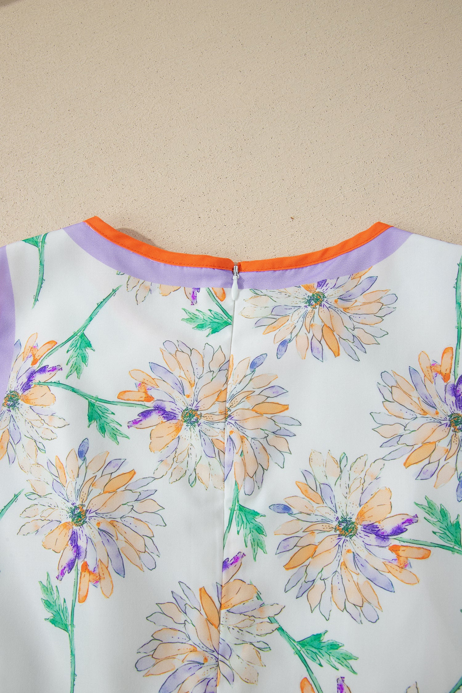 Floral Print Colour Block Trim Belted Sleeveless Maxi Dress