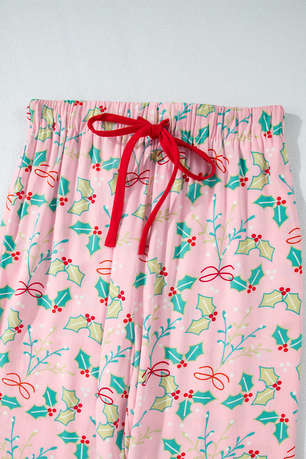 Multicolour Floral Holly Print Christmas Pyjama Set eAura