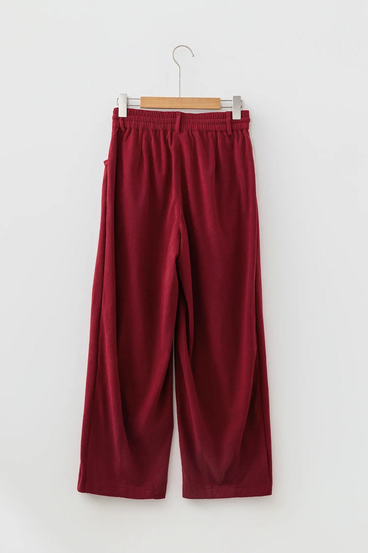 Elastic Waist Drawstring Ribbed Casual Pants – Racing Red