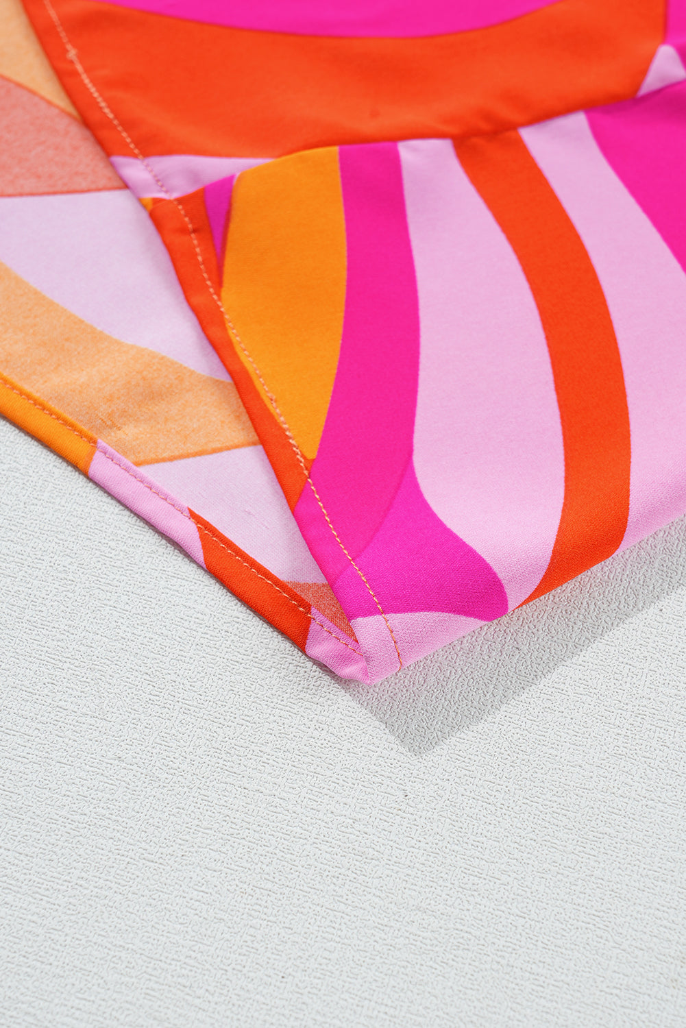 Red Abstract Print Knotted Shoulder High Waist Maxi Dress eAura