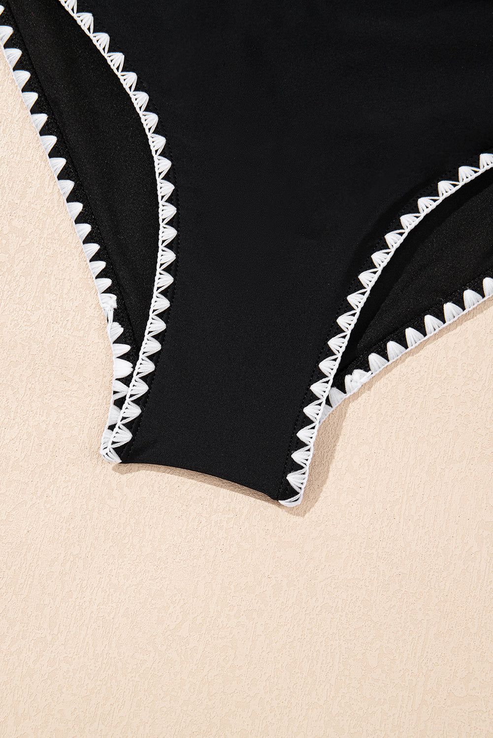 Beau Blue Ric Rac Trim Contrasted Patchwork Cutout One Piece Swimsuit eAura