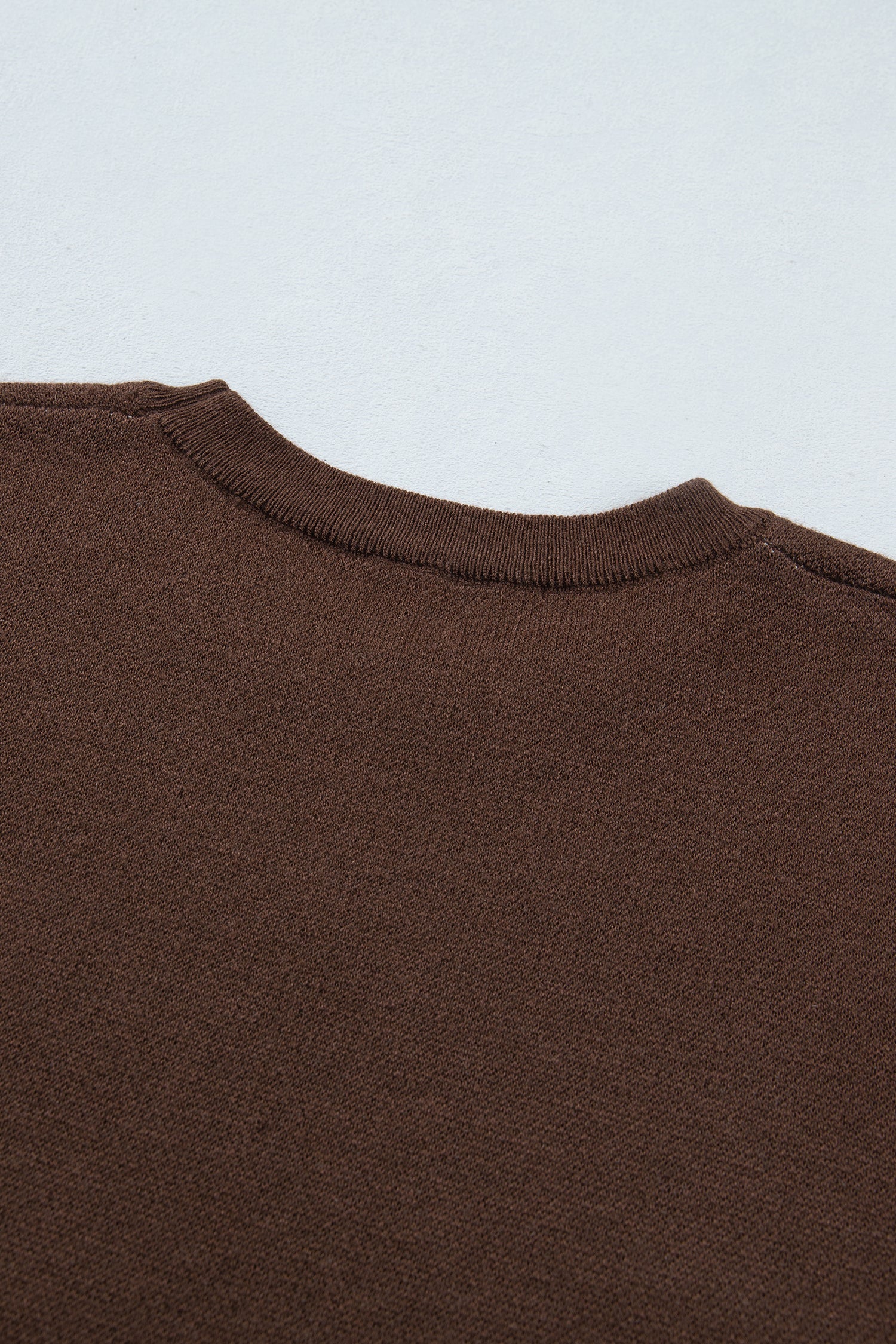 Western Print Short Sleeve Knit Casual Sweater – Brown