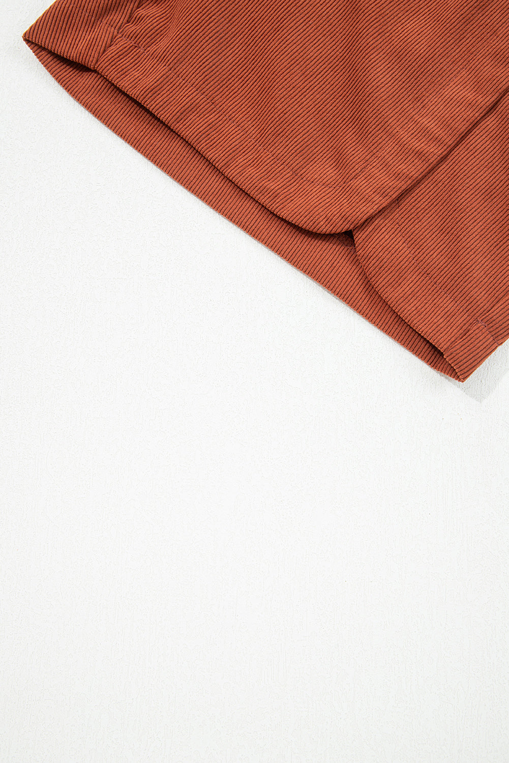 Button Decor Scalloped Edge High Waist Soft Corduroy Shorts - eAura