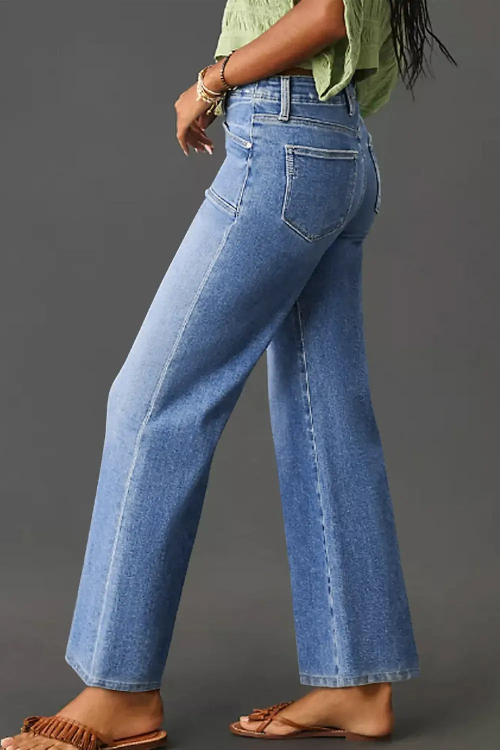 Loose Straight Leg Cropped High Waist Jeans – Dusk