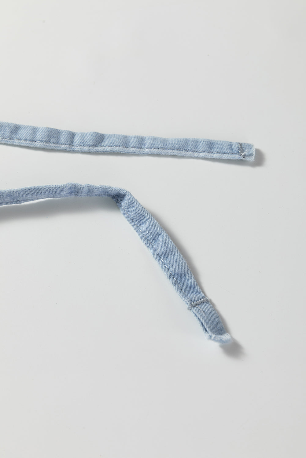 Stripe Chambray Wide Leg Tied Elastic Waist Trousers - eAura