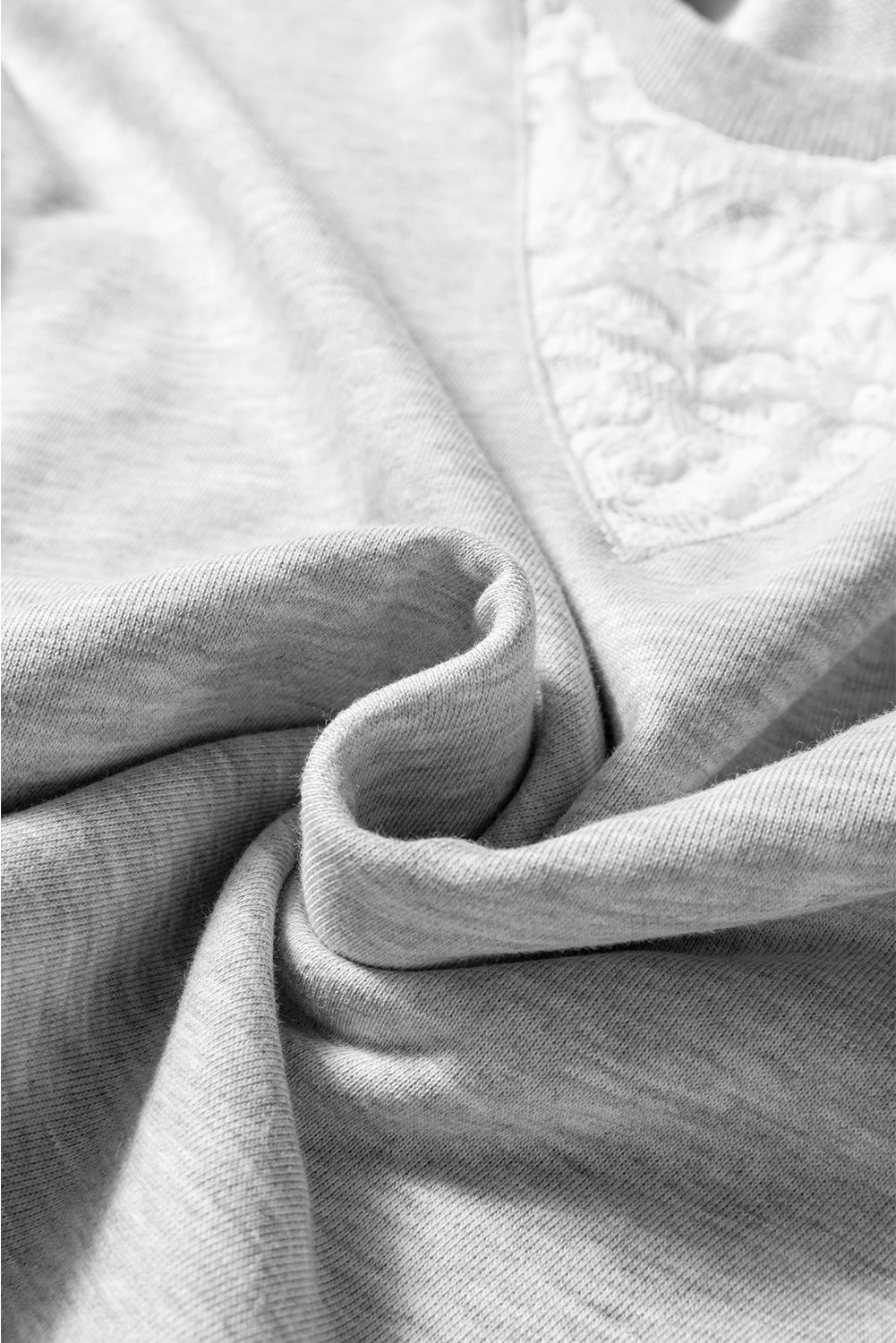 Lace Patchwork Drop Shoulder Pullover Drawstring Skort Co-ord Set - eAura