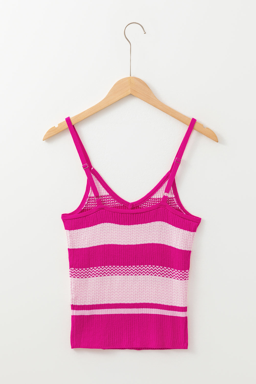 Red Stripe Spaghetti Strap V Neck Sweater Vest eAura