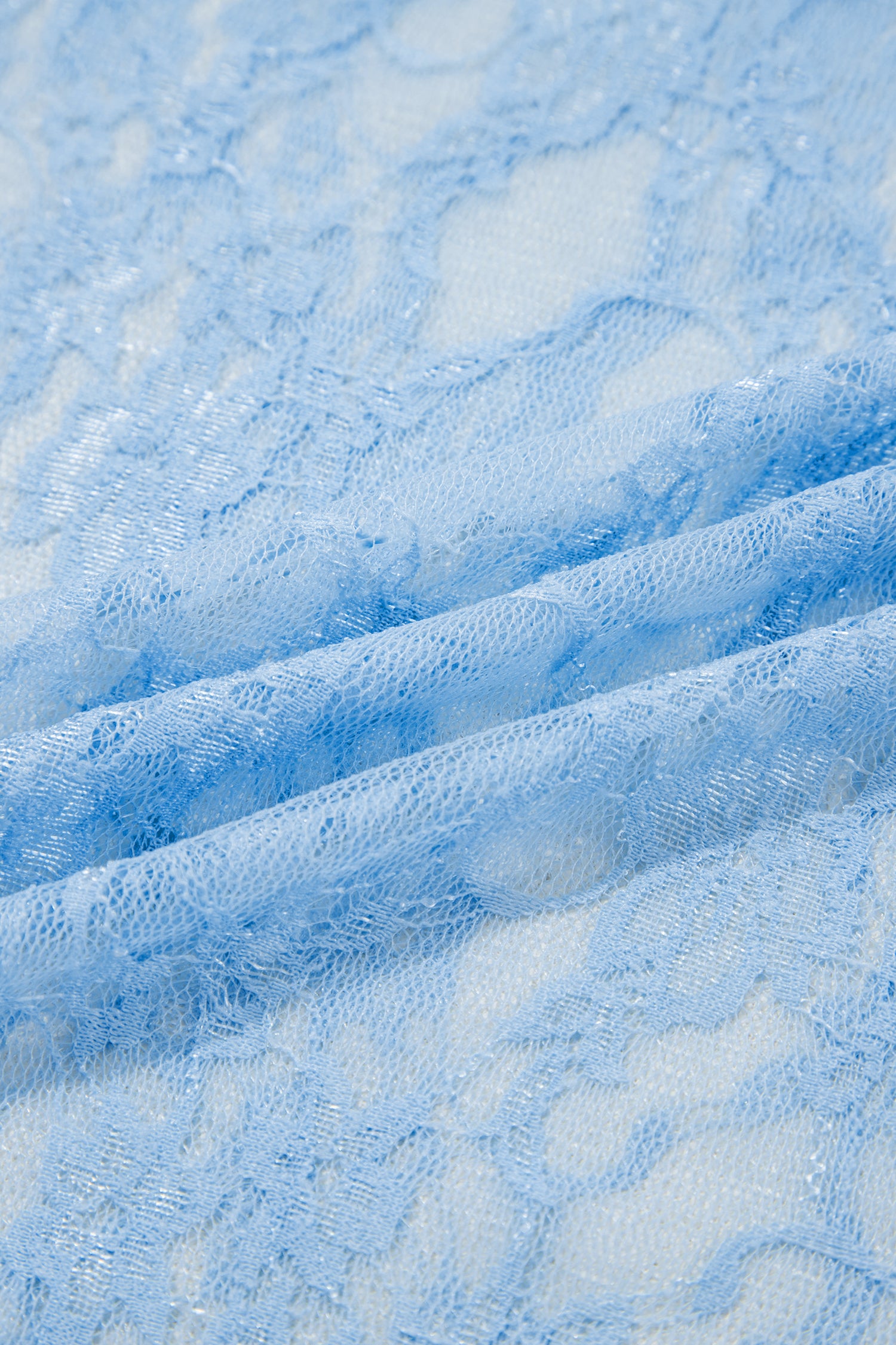 Beau Sheer Floral Lace Boxy Tee – Blue