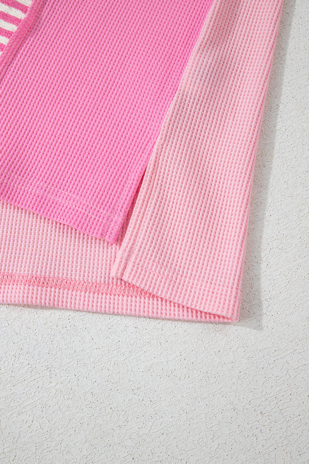 Pink Stripe Patchwork Colourblock Plus Size T Shirt BB Fashion Outlet