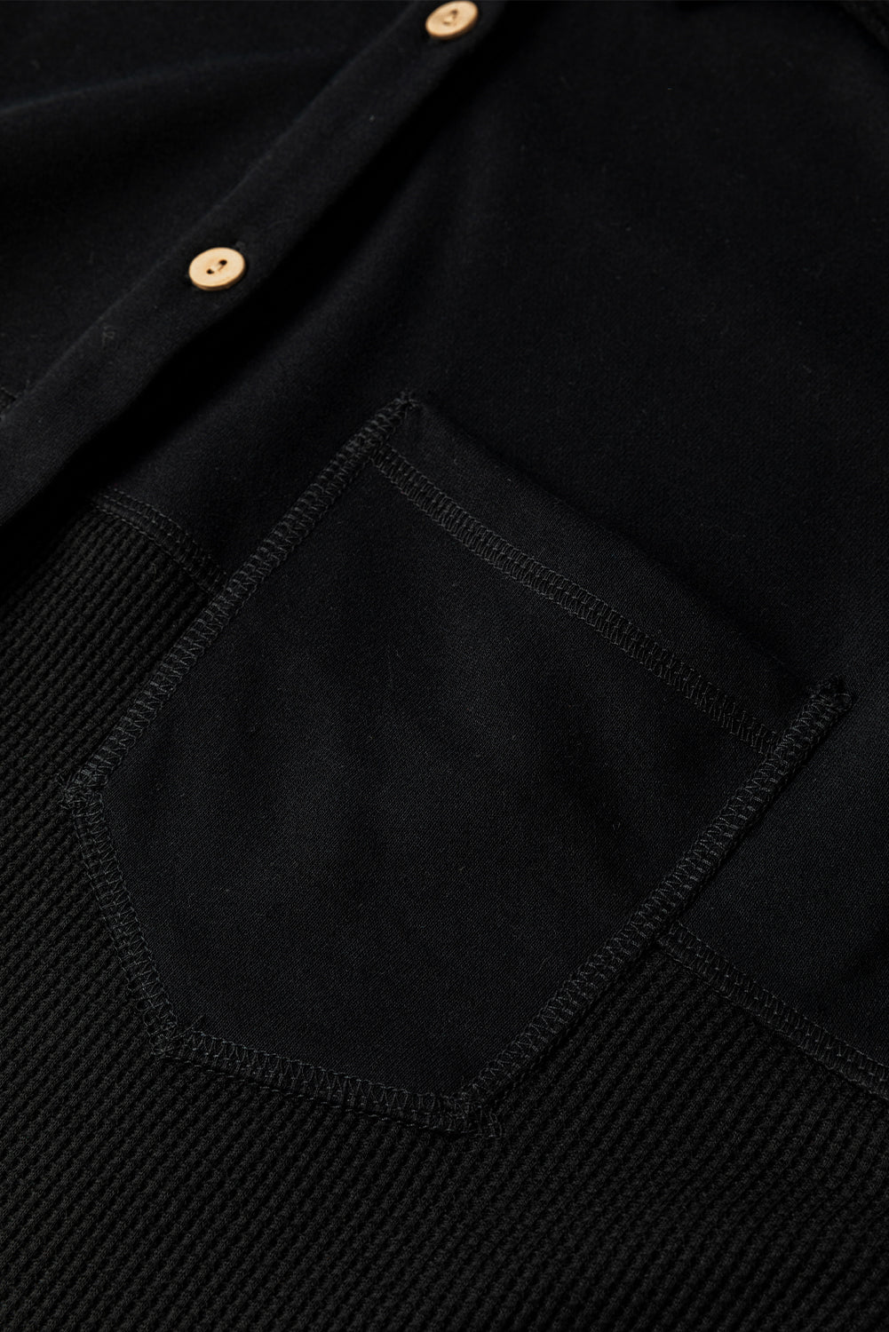 Medium Grey Waffle Textured Exposed Seam Oversized Shacket - eAura