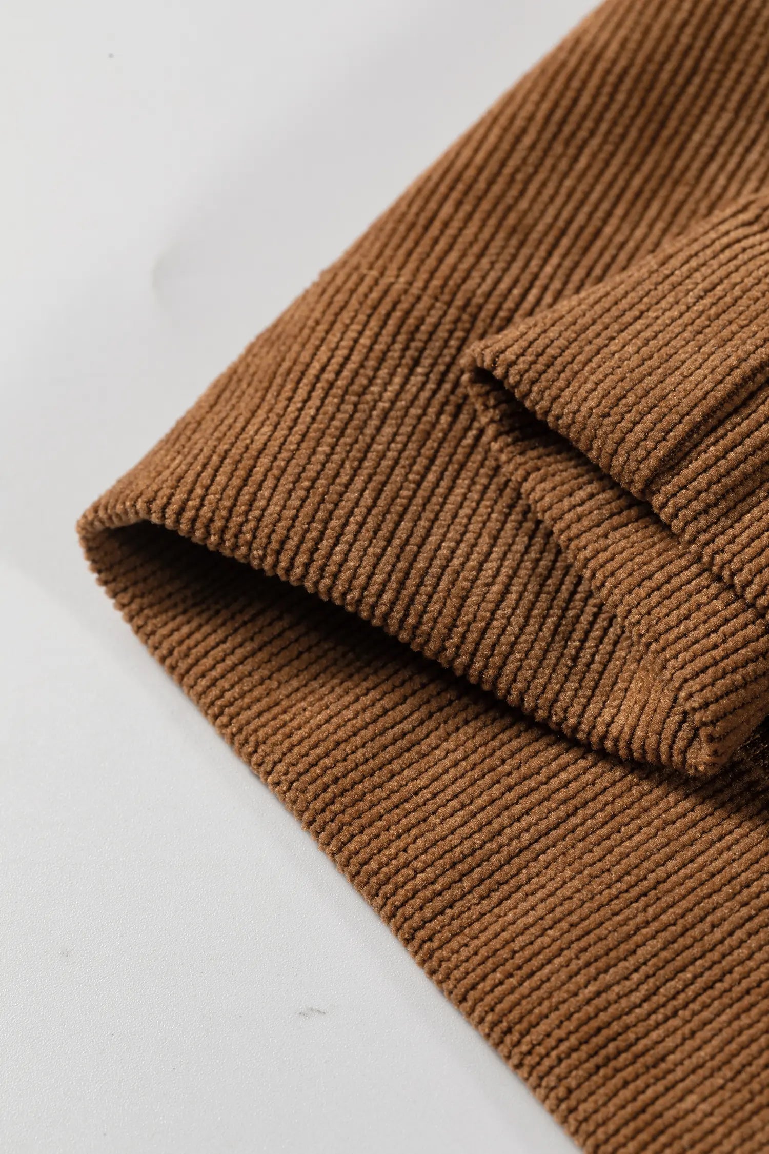 Thai Curry Elastic Waist Wooden Button Placket Ankle Length Wide Leg Pants