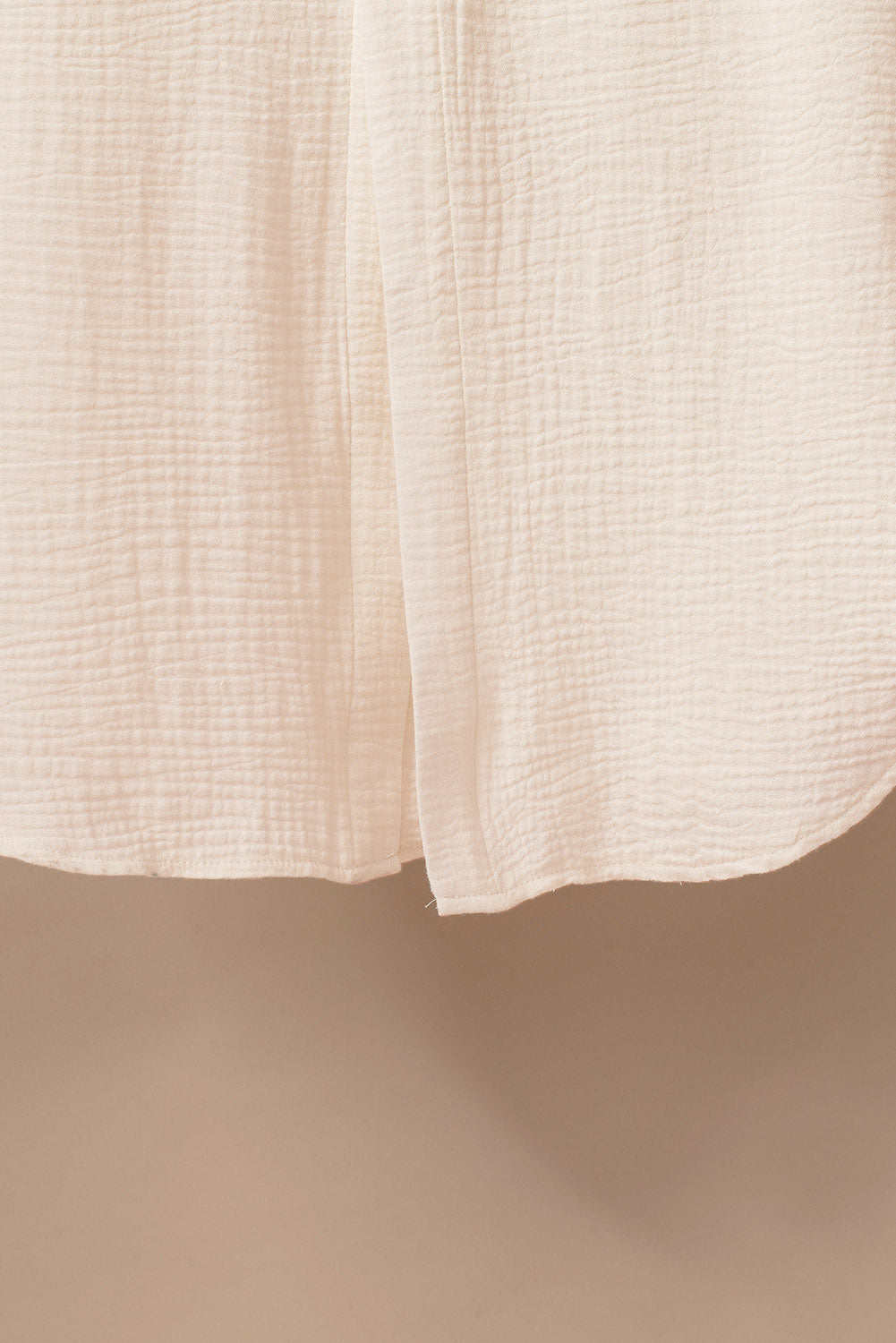Apricot Crinkled Buttons Maxi Beach Dress with Slits eAura
