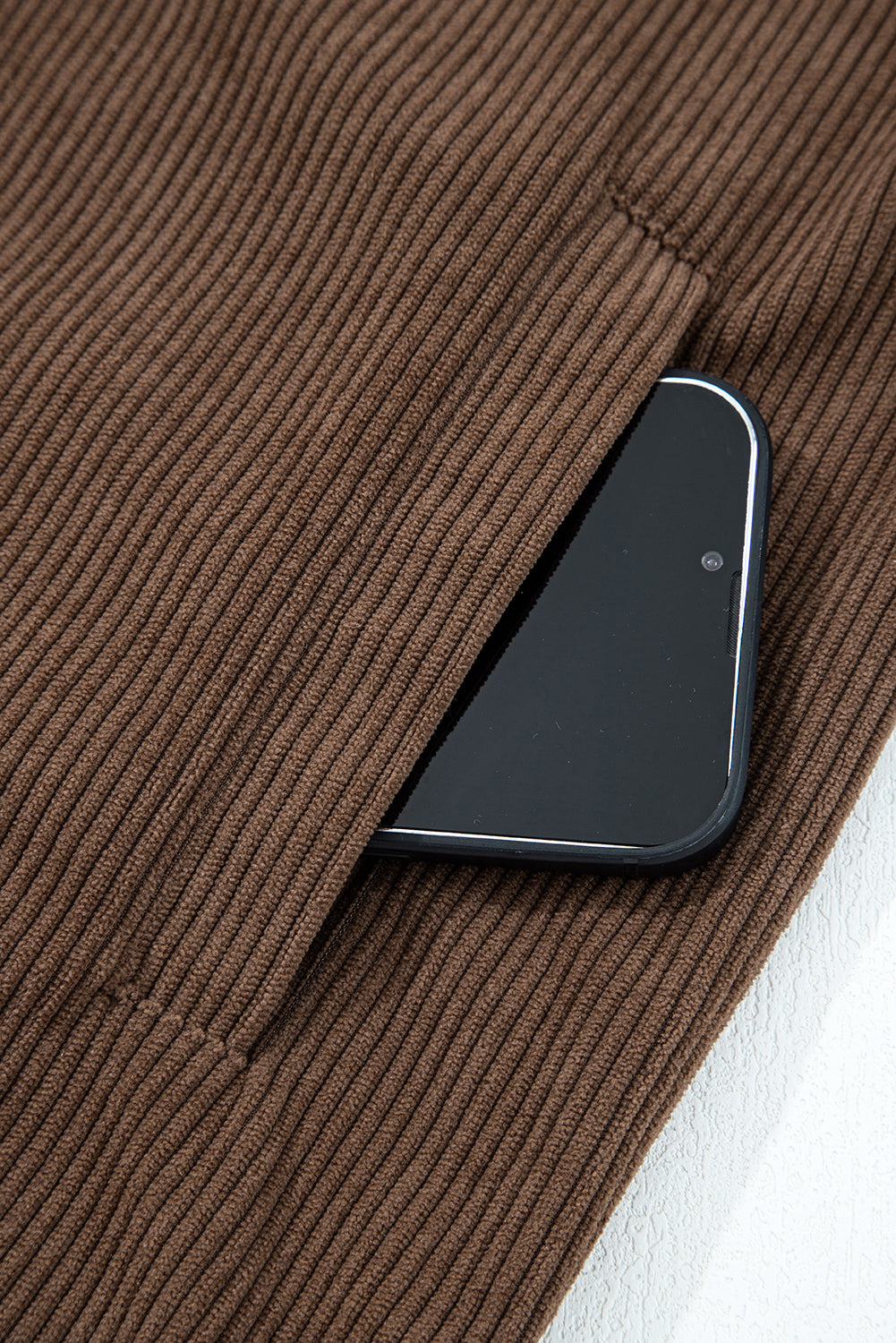 Zip Up Lapel Collar Soft Corduroy Jacket eAura