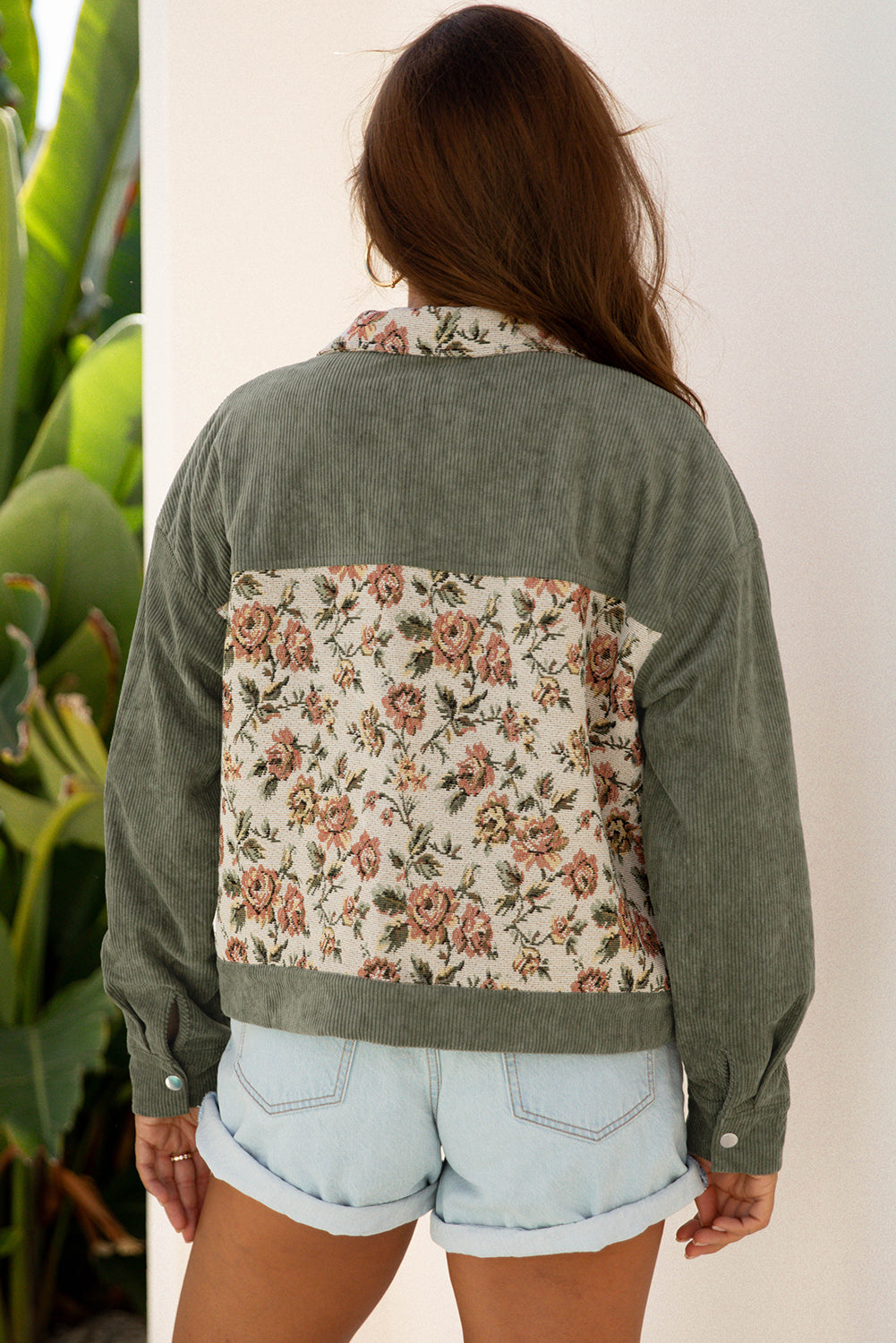 Ribbed Retro Floral Patchwork Shirt Style Jacket Dear-Lover Dropshipping