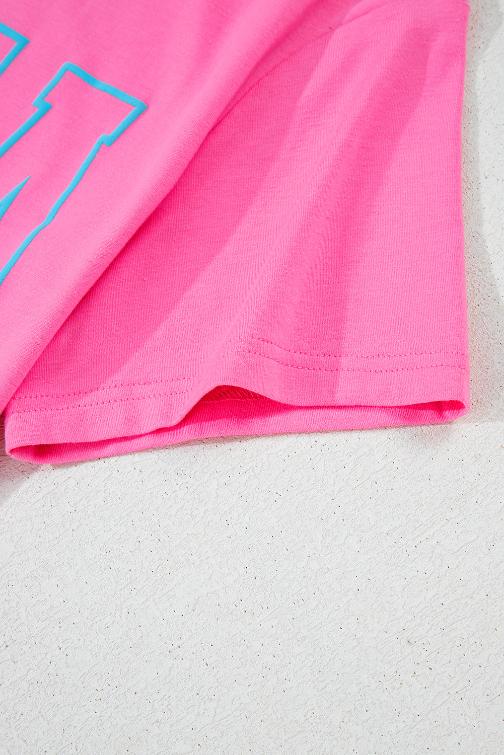 Bright Pink MAMA Letter Graphic Neon T Shirt eAura