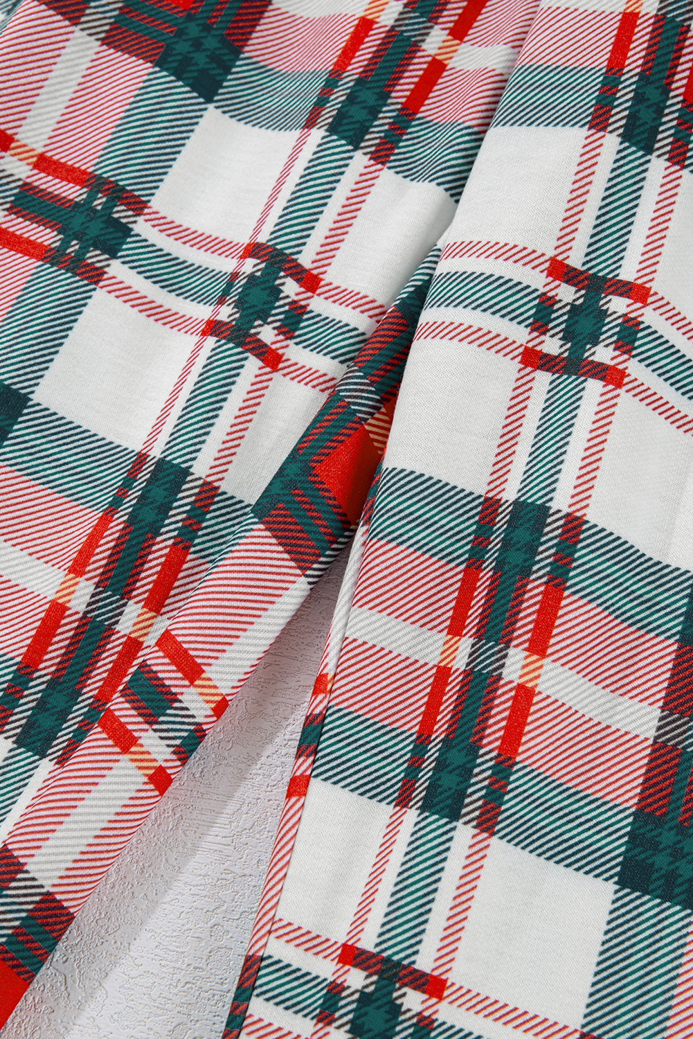 Red Christmas Plaid Print Two Piece Long-Sleeve Pyjama Set eAura