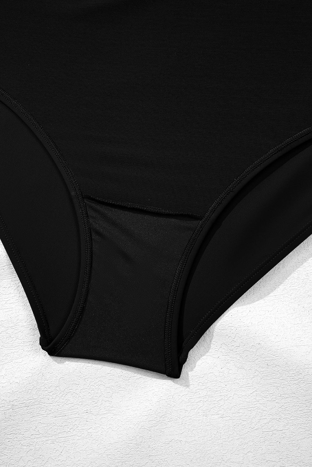 Black Square Neck Knot Plus Size One Piece Swimsuit BB Fashion Outlet