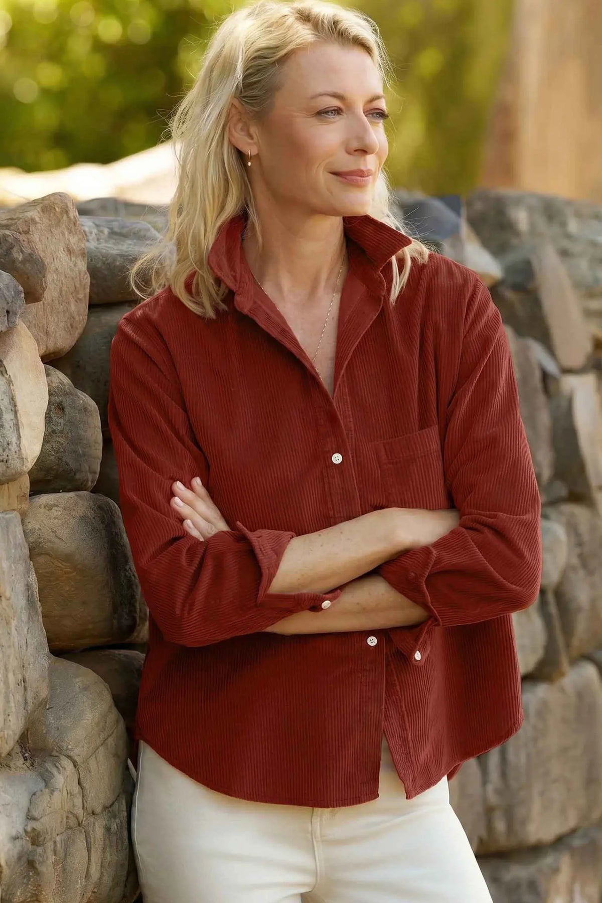 Long Sleeve Ribbed Shirt — Adjustable Cuff