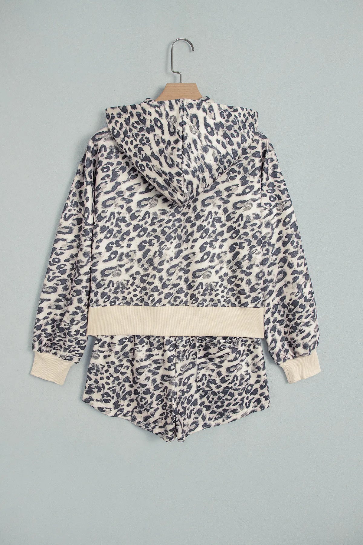 Leopard Zip-Up Hooded Drawstring Pant Set – Multicolour
