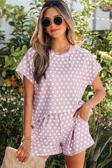 Polka Dot Print Co-ord Short Set