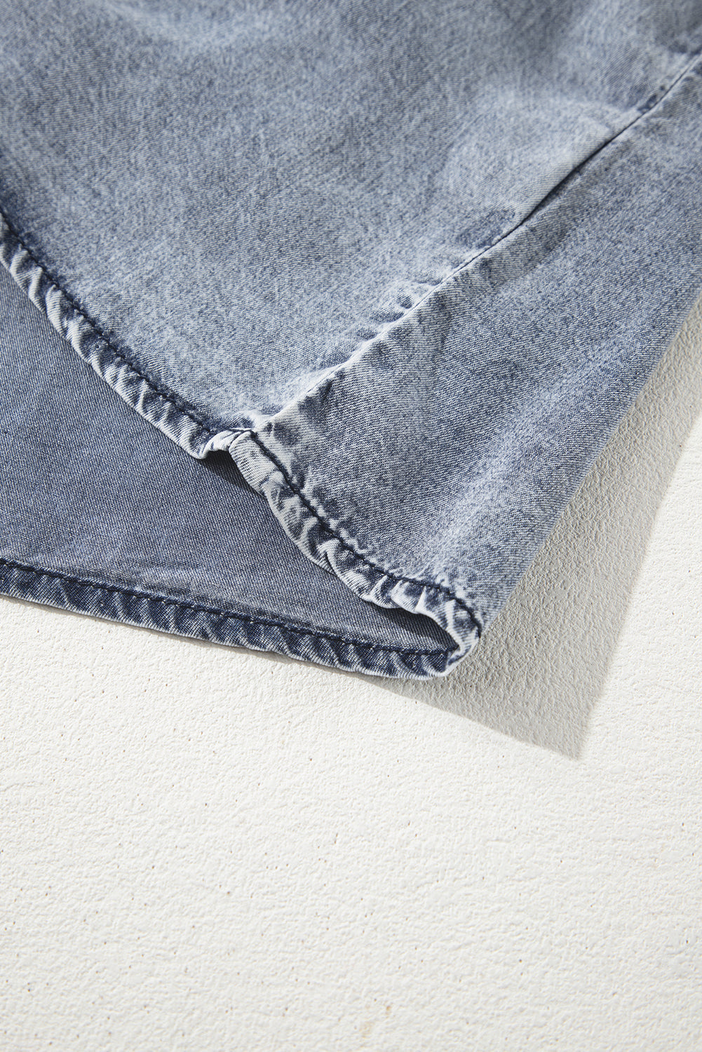Ashleigh Blue Ruffled Shirred Neckline Sleeveless Denim Tank Top eAura