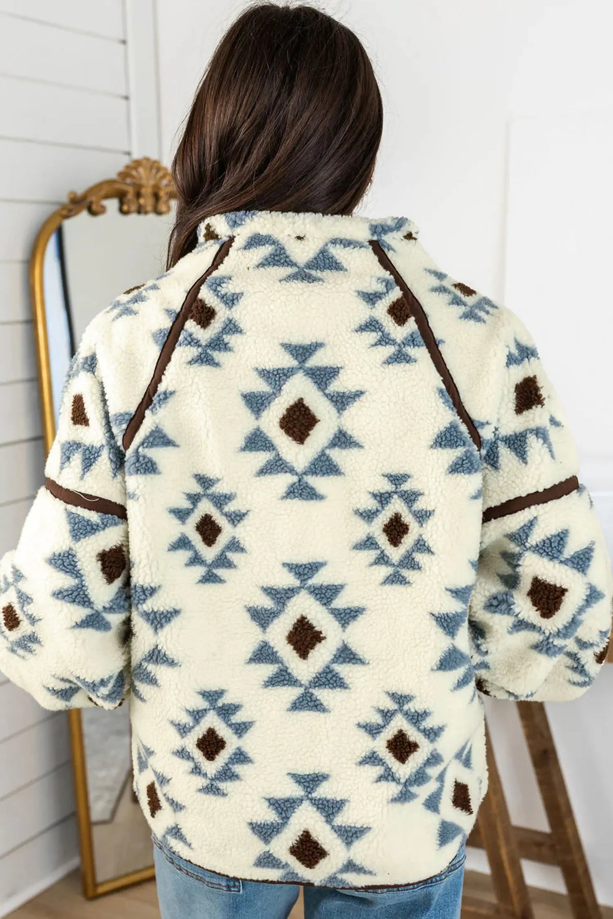 Sherpa Western-Style Long Sleeve Sweatshirt