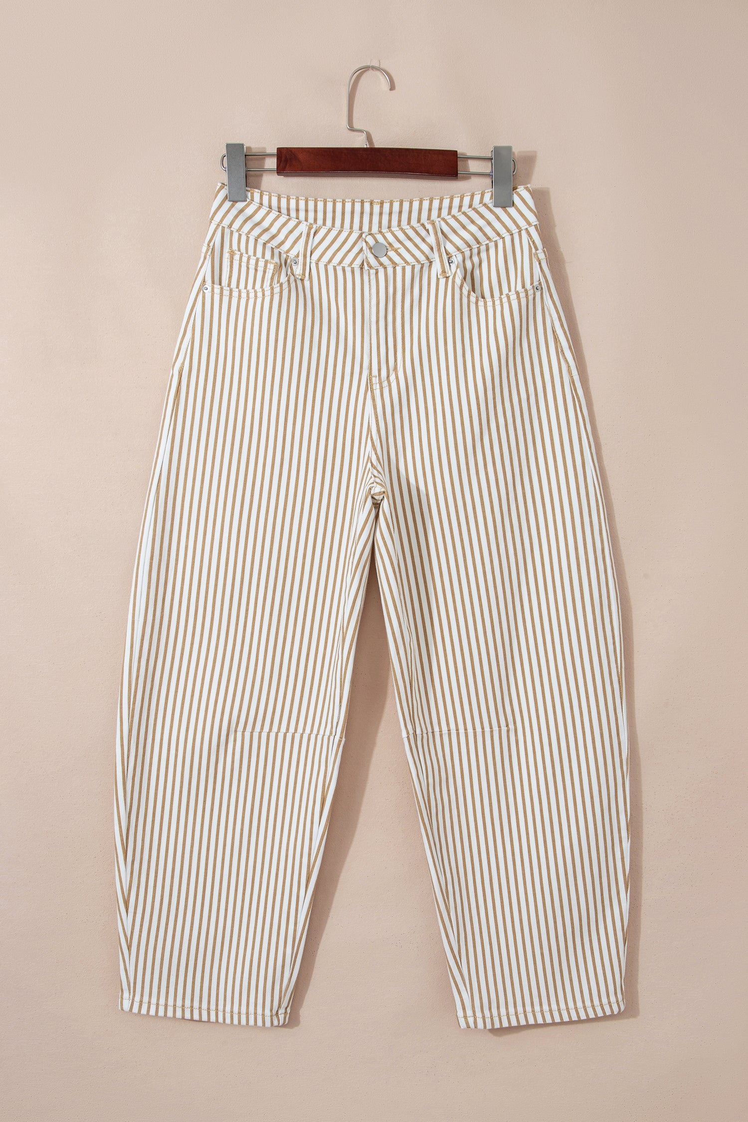 Striped Barrel Jeans – Brown, Khaki & Sky Blue