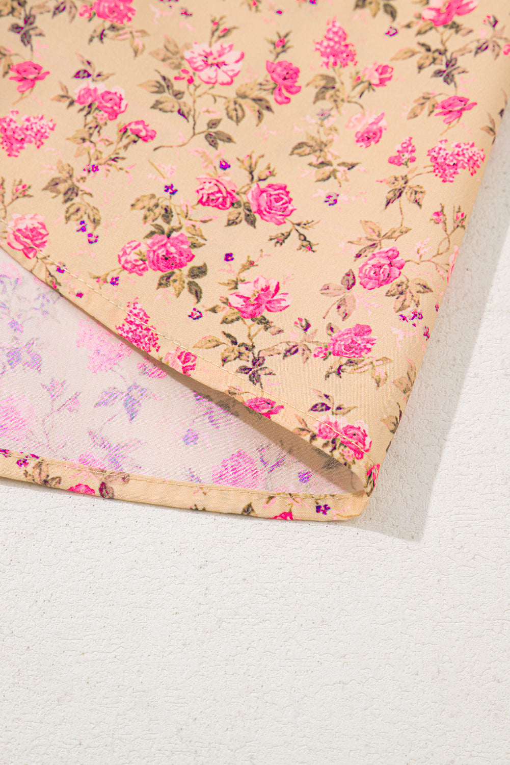 Floral Print Bow Pintuck Bust Half Puff Sleeve Blouse eAura