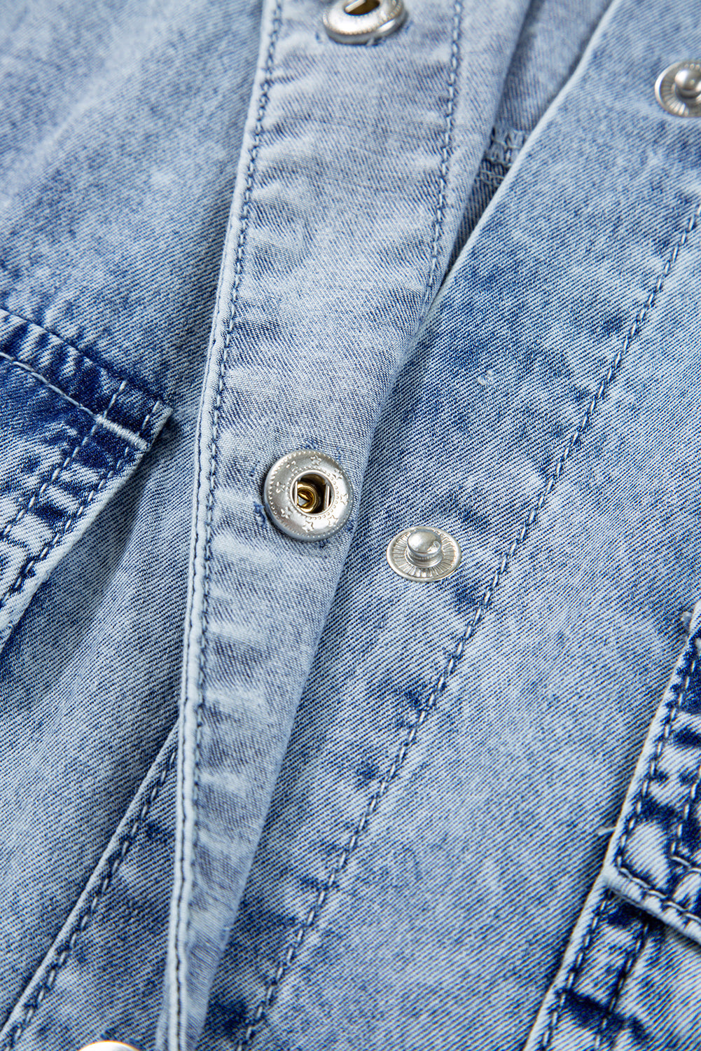 Beau Blue Chest Pocket Raw Hem Denim Baggy Shirt Dress Dear-Lover Dropshipping
