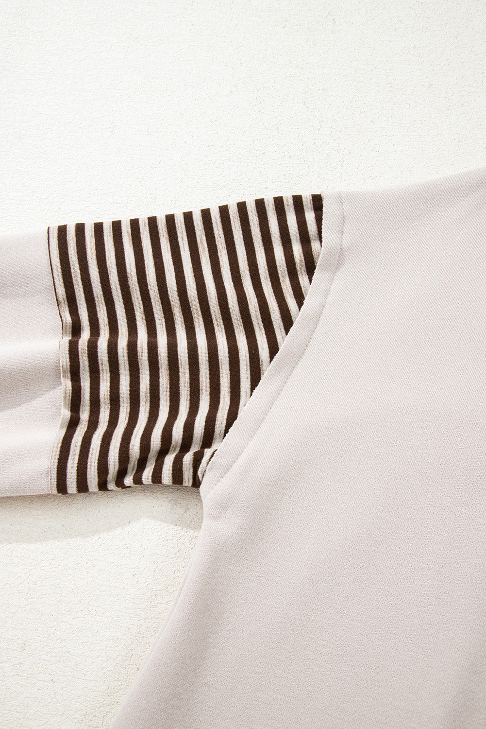 Striped Patchwork Drop Shoulder Sweatshirt - eAura