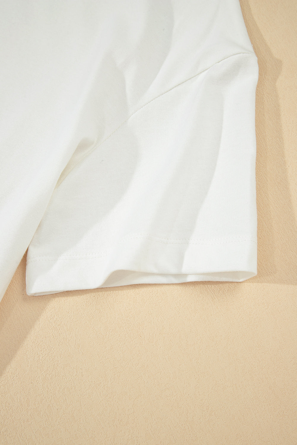 White Drop Shoulder Crew Neck Shift T Shirt Dress eAura