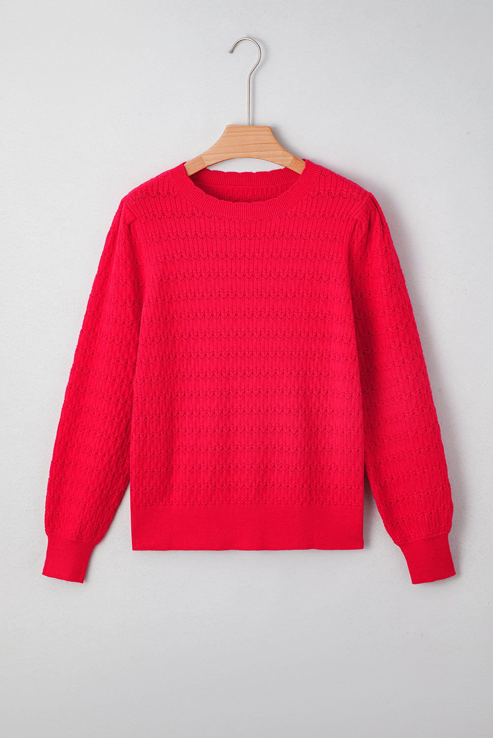 Pattern Knit Ribbed Cuffs Sweater - eAura