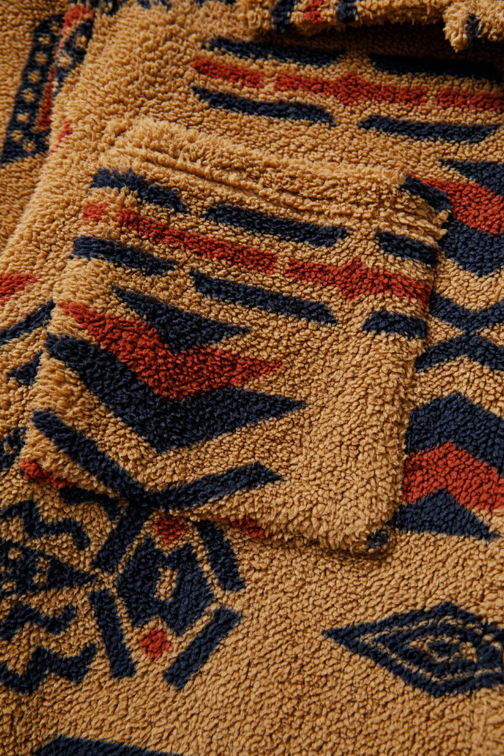 Western Aztec Pattern Fleece Shacket eAura