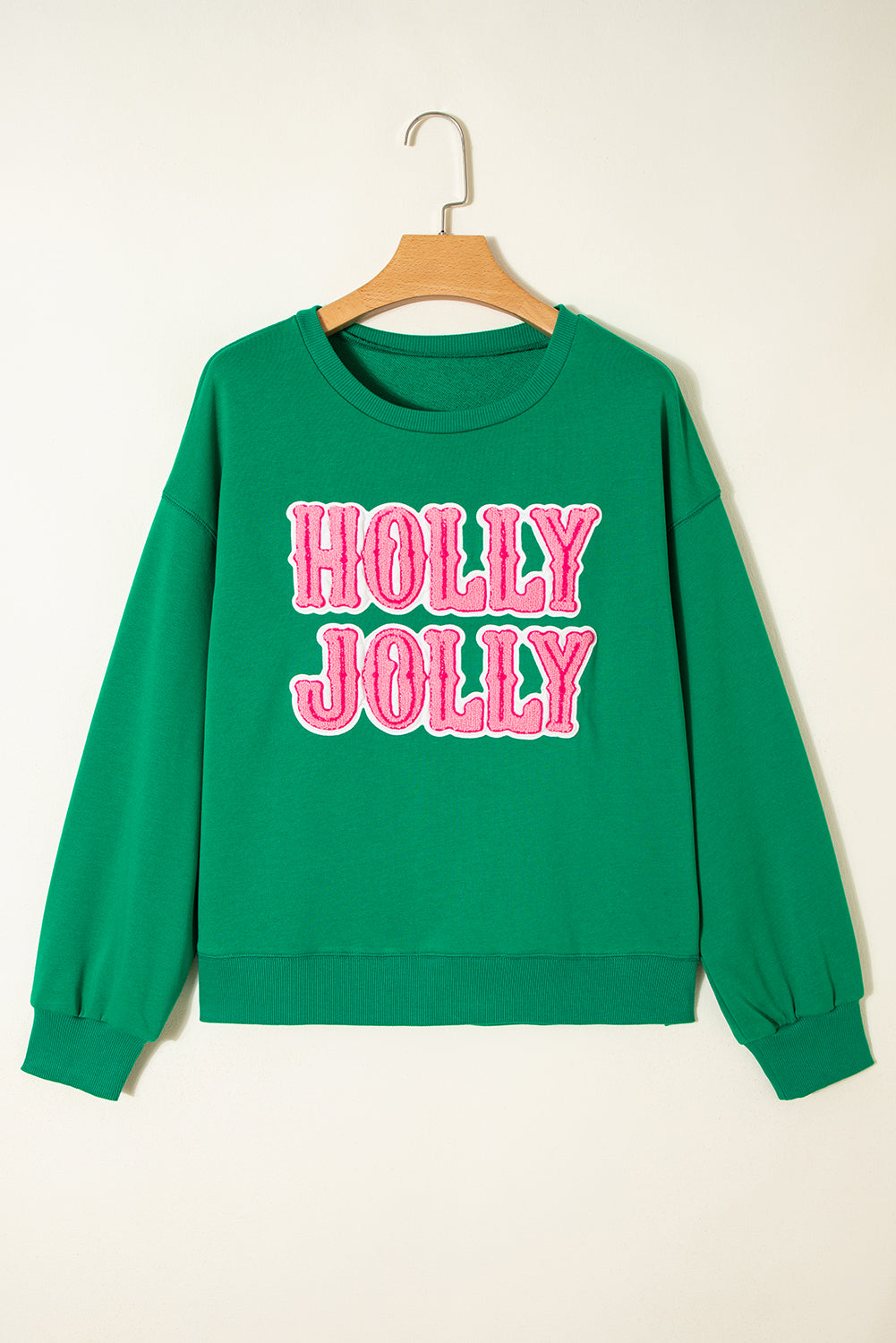 HOLLY JOLLY Towel Embroidered Christmas Holiday Sweatshirt - eAura