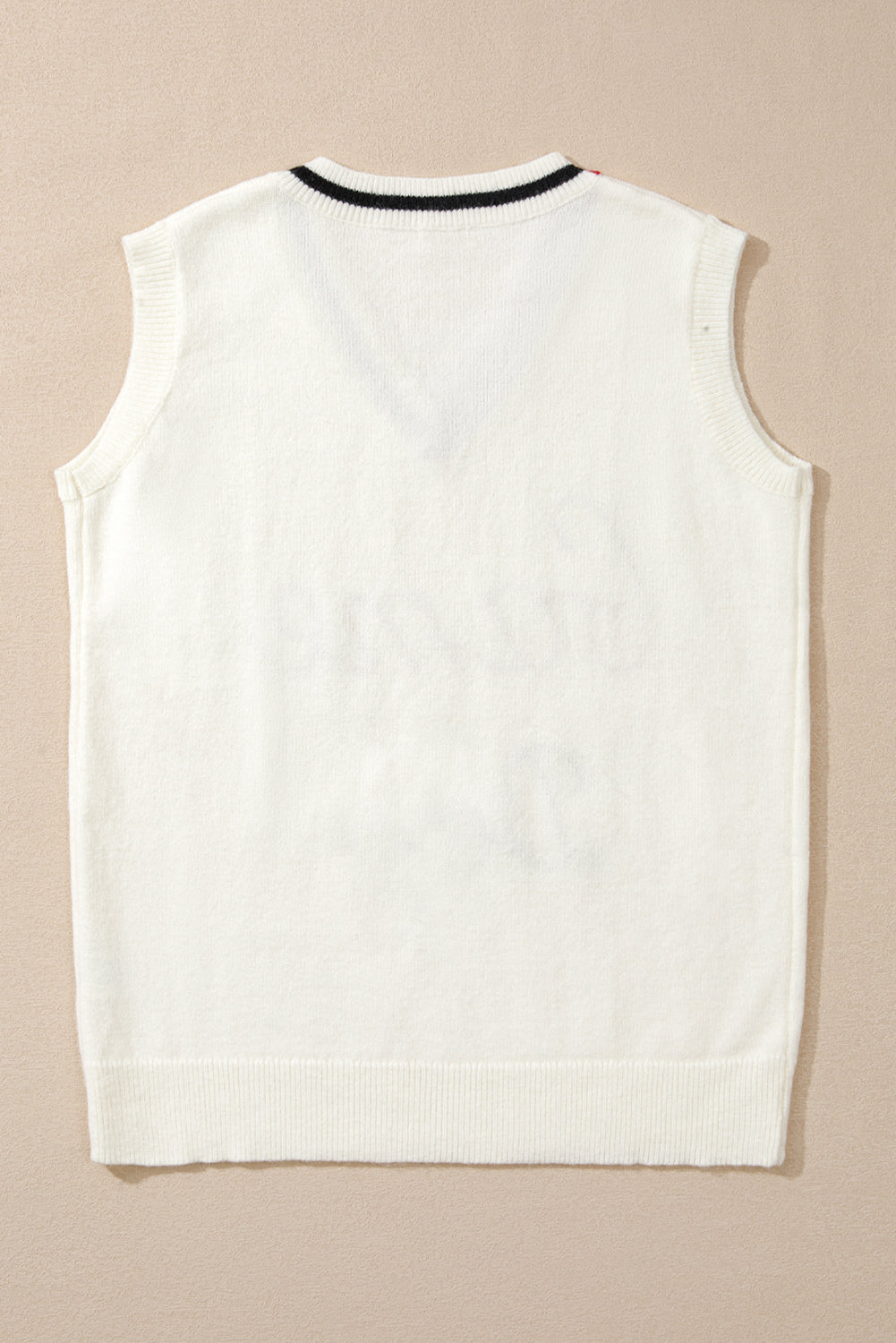 White Vintage Game Day Sweater Tank Top eAura