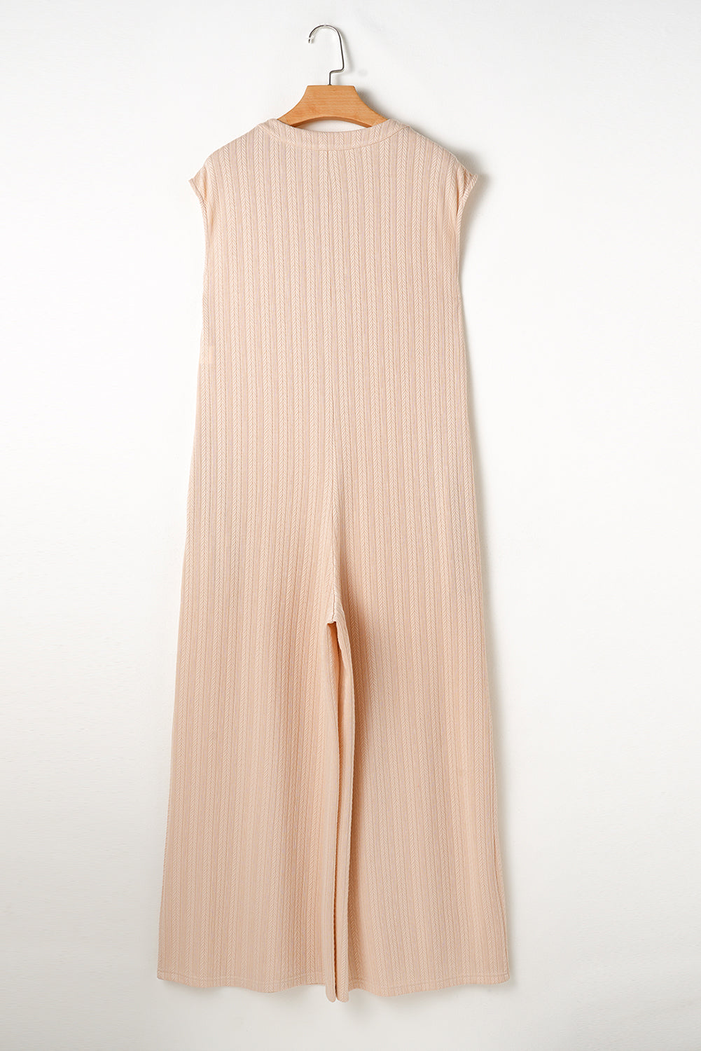 Smoke Grey Textured Buttoned Wide Leg Sleeveless Jumpsuit eAura