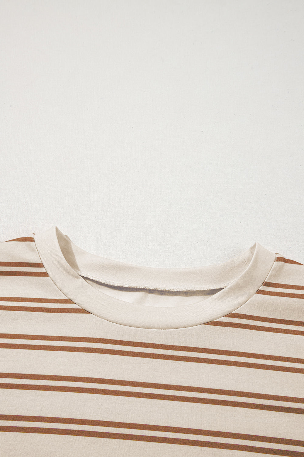 Khaki Stripe Round Neck Sleeveless Casual Pocketed Mini Dress eAura