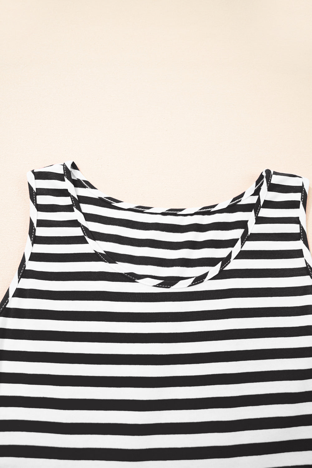 Stripe U-Neck Sleeveless Loose Fit Mini Dress eAura
