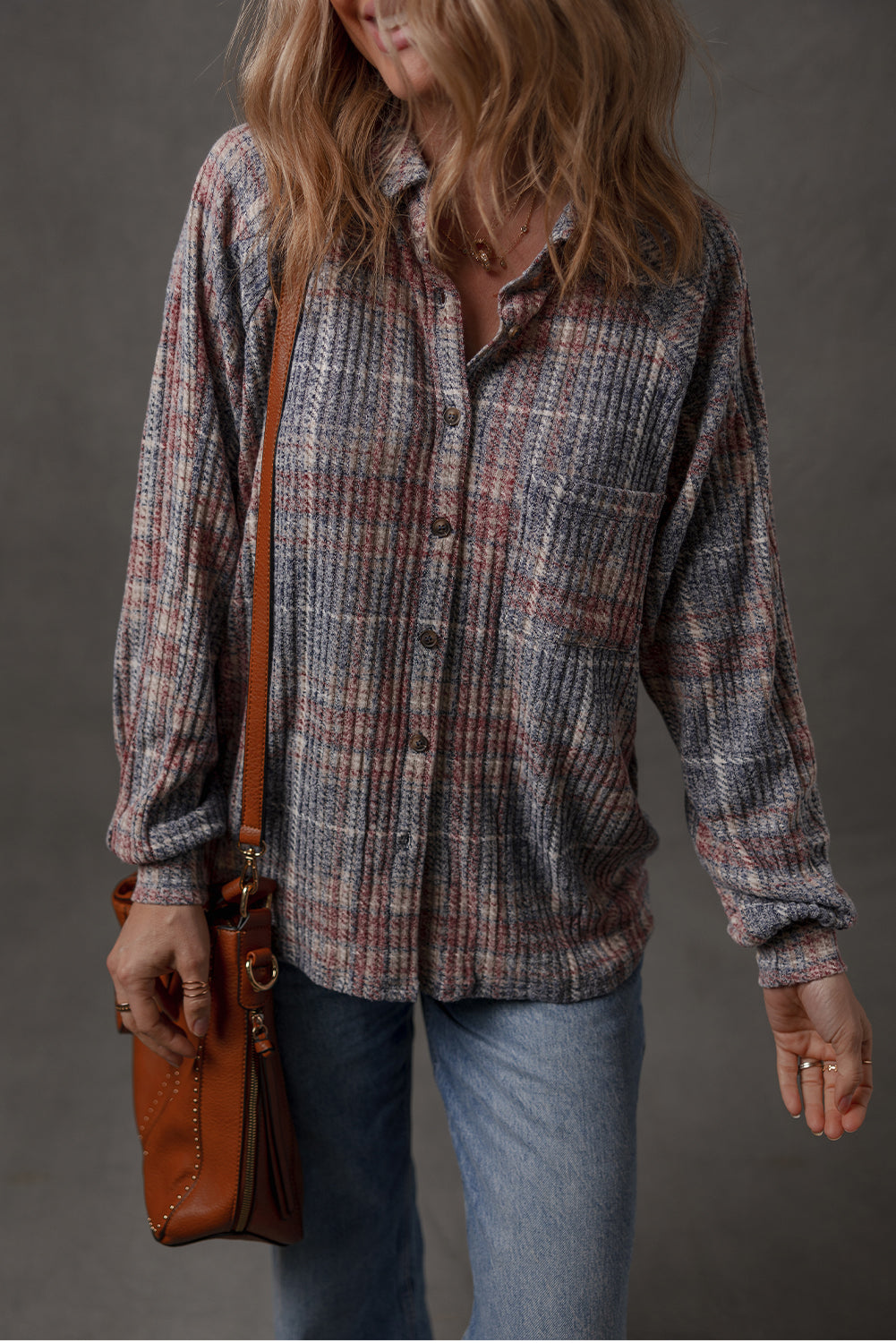 Multicolour Plaid Textured Chest Pocket Shirt - eAura