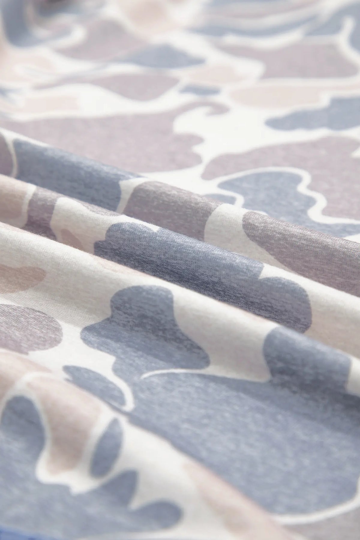 Camouflage Print Denim Patchwork Polo Collar Tee – Multicolour