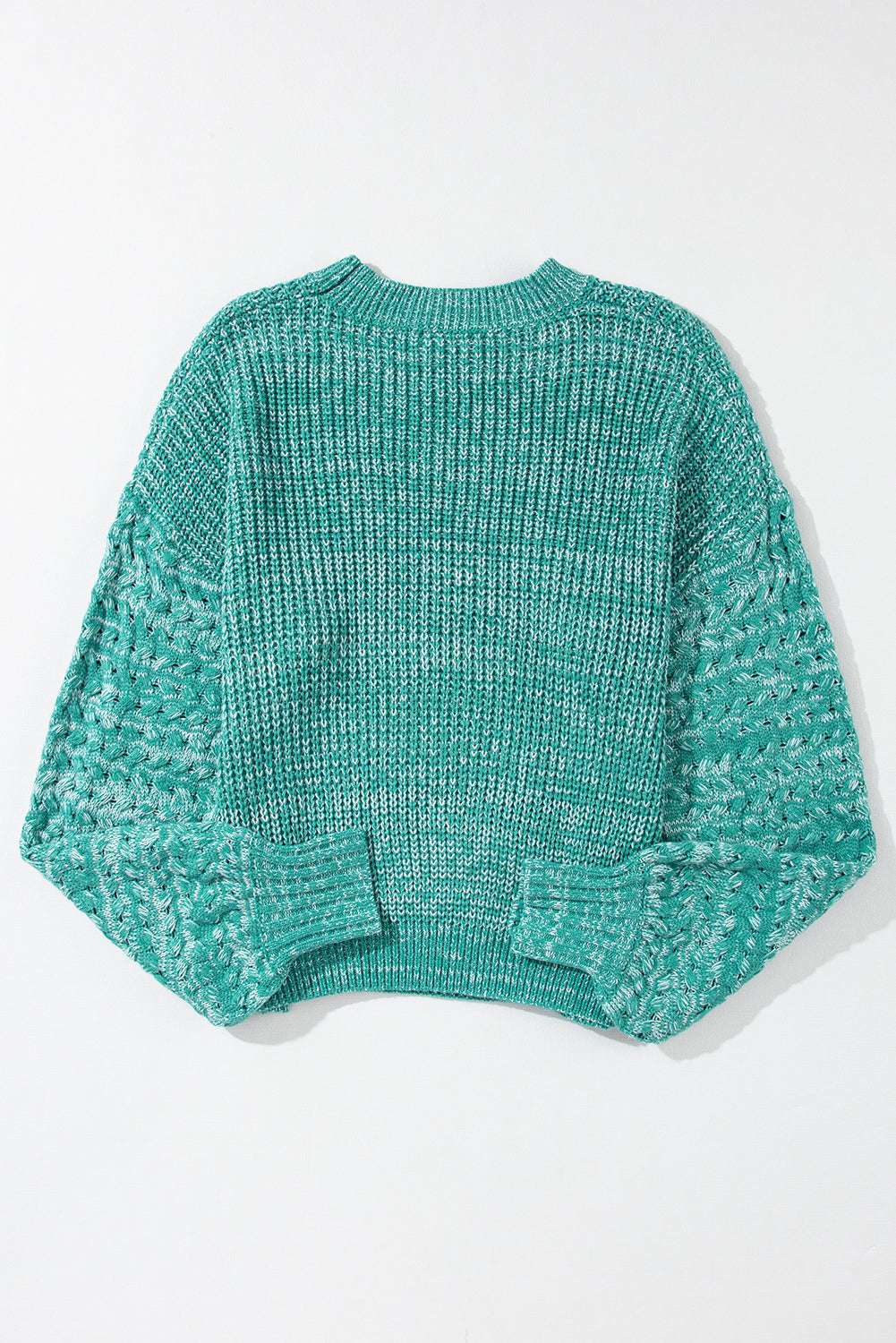 Parchment Cable Knit Sleeve Drop Shoulder Sweater eAura