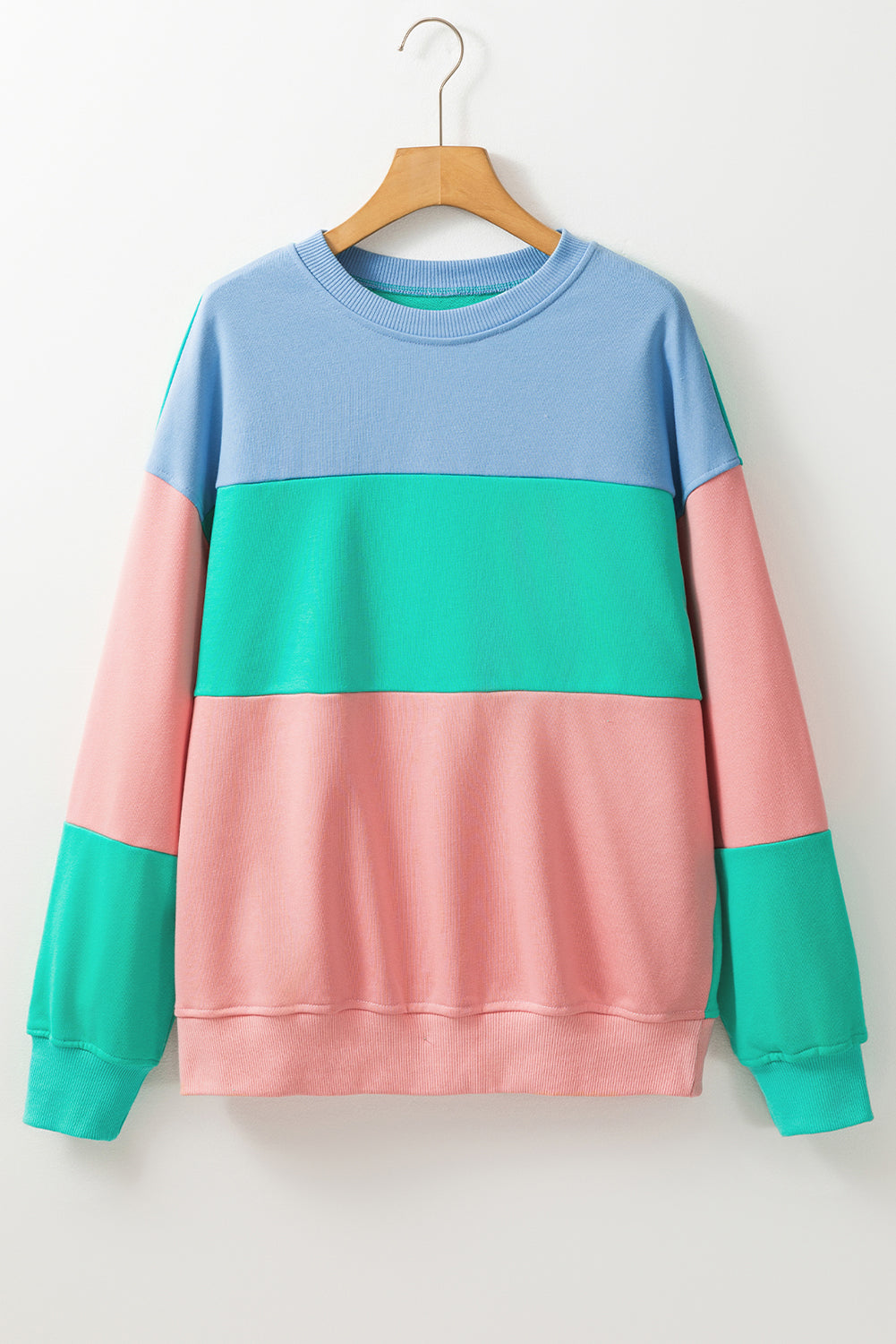 Blossom Colourblock Patchwork Drop Shoulder Sweatshirt eAura