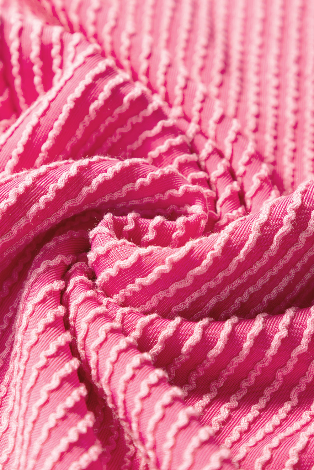 Bright Pink Solid Ribbed Knit Short Sleeve T Shirt and Wide Leg Trousers Set eAura