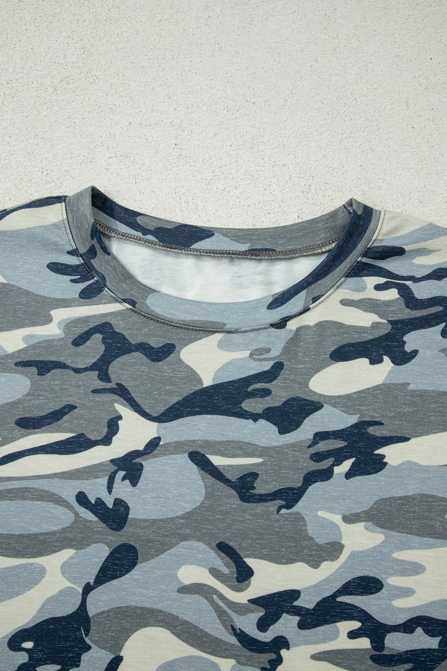 Camouflage Print Crew Neck T-Shirt