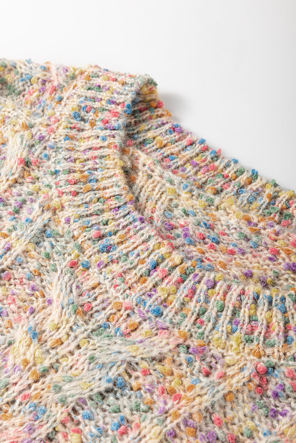 Multicolour Colourful Confetti Wool Ball Knitted Sweater eAura