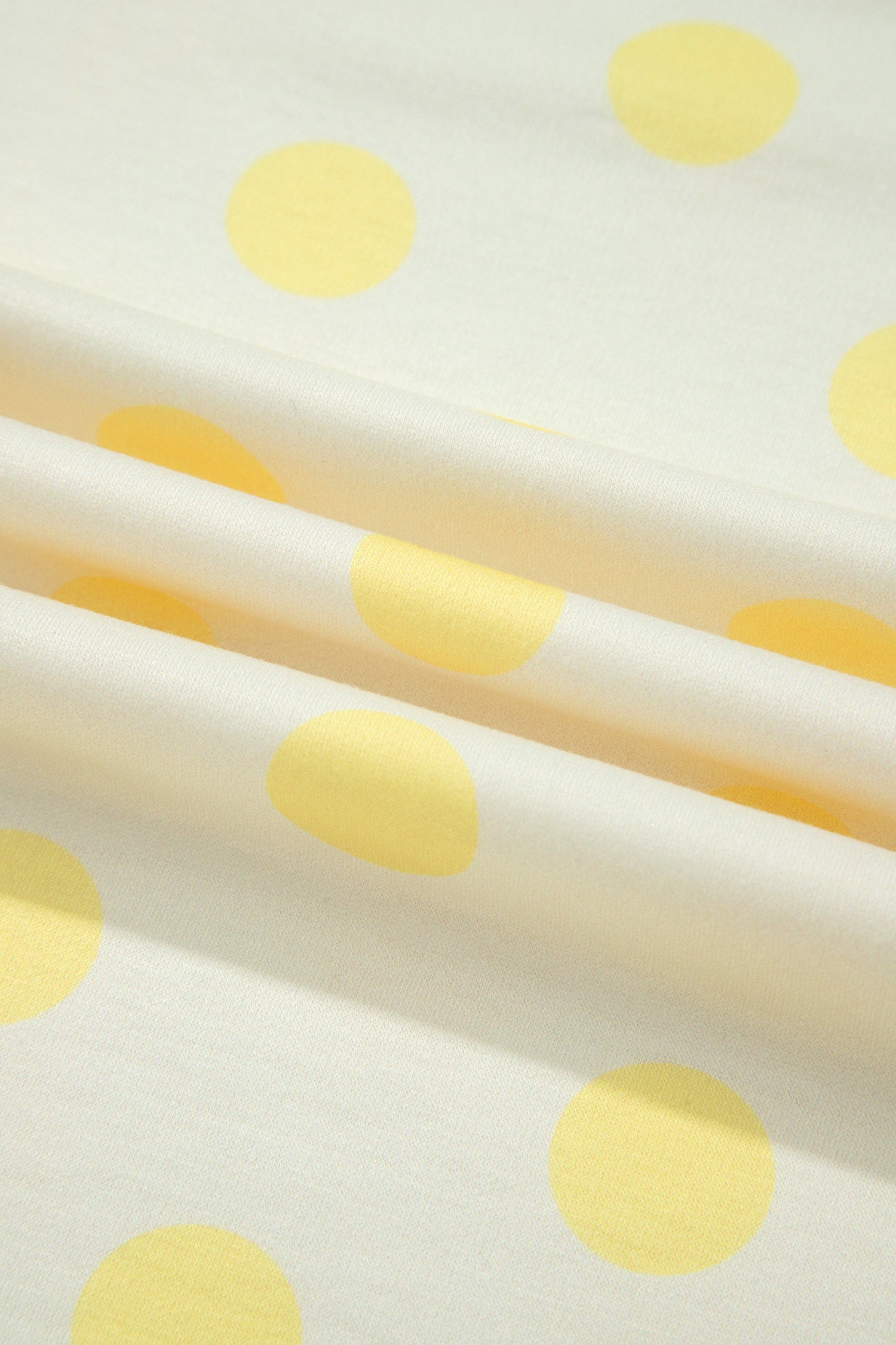 Color Block Patchwork Polka Dot Wide Leg Pant Set – Yellow