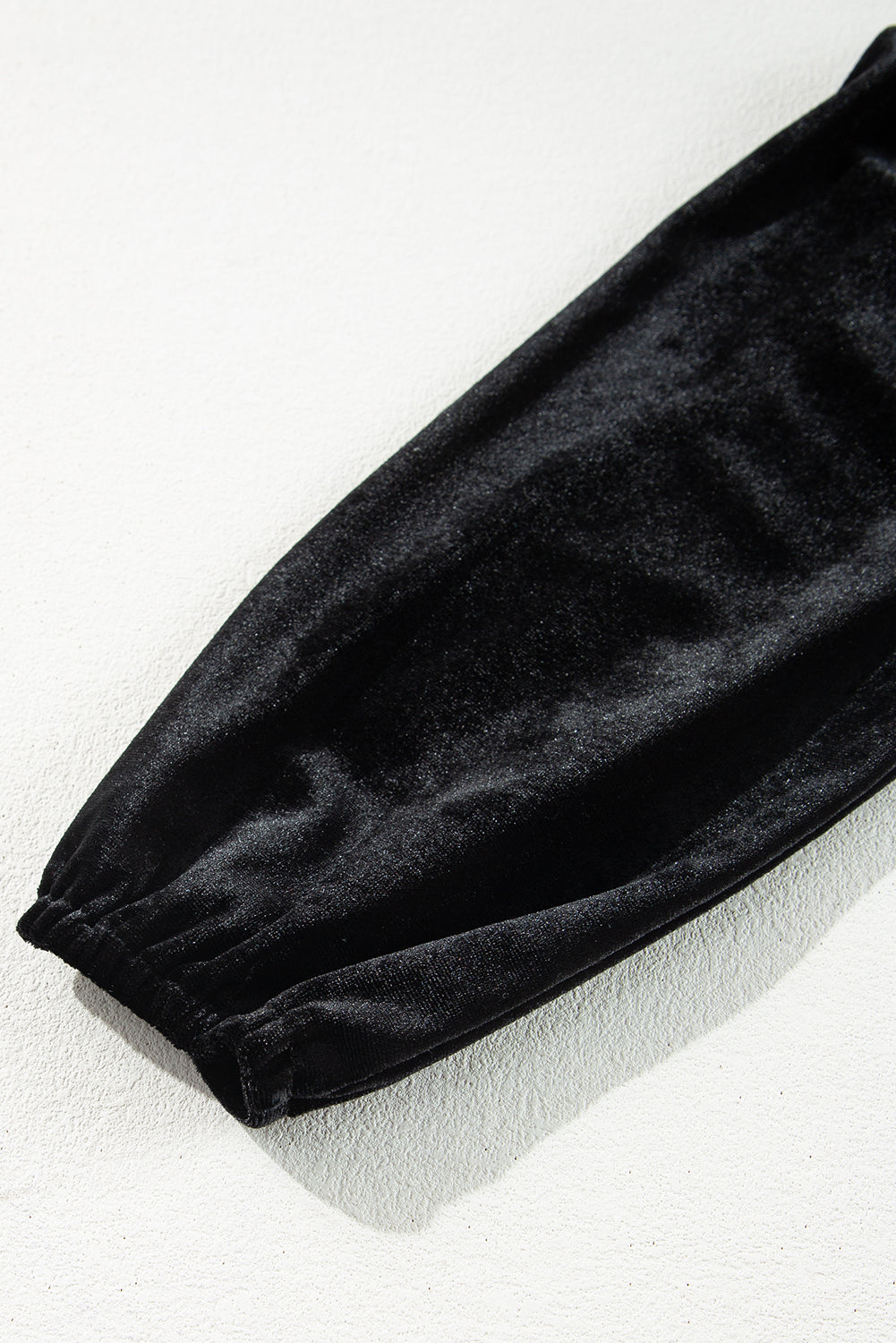 Black Velvet Long Sleeve Surplice High Waist Mini Dress eAura