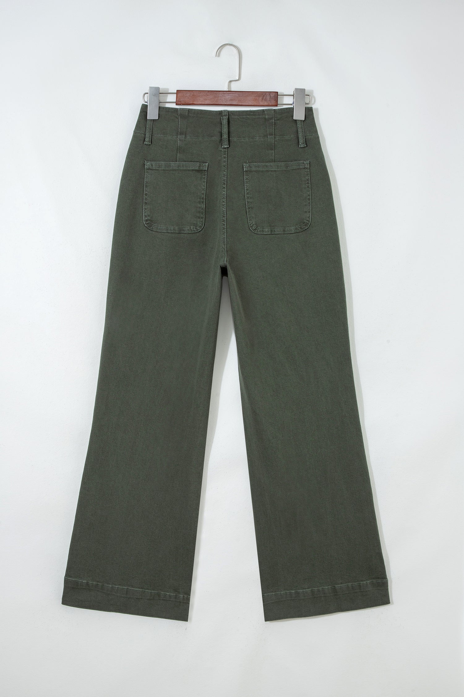Double Button High Waist Flared Bottom Jeans