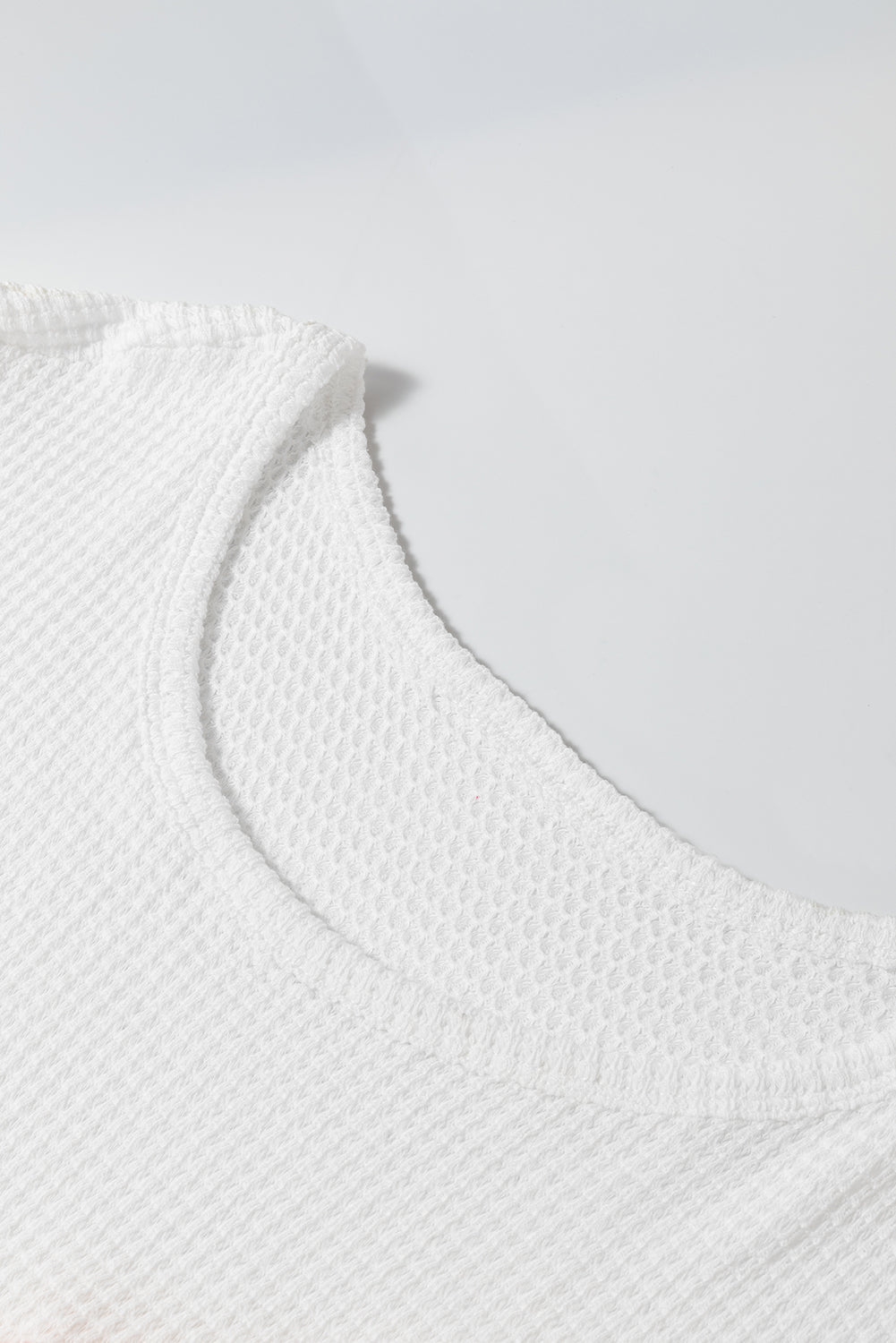 White Plus Size Colourblock Waffle Knit Tee BB Fashion Outlet